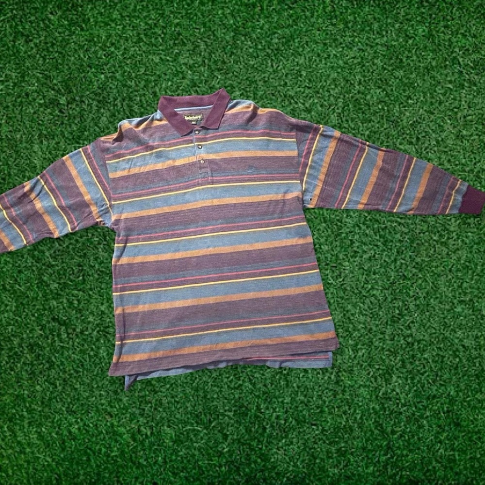 Timberland Maroon and Gray Polo Shirt